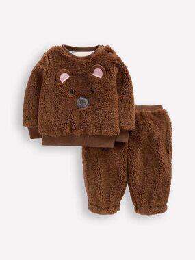 Boden Novelty Borg Sweatshirt Set Brown Bear Never Worn 3-6 Months